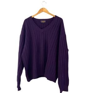 Brooks Brothers Ribbed Lambswool Sweater Men's Size XL Pullover Knit Long Sleeve